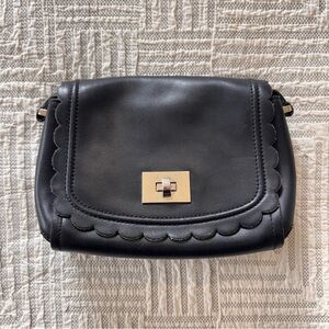 Kate Spade Maple Court Zani Scalloped Crossbody | Black Leather